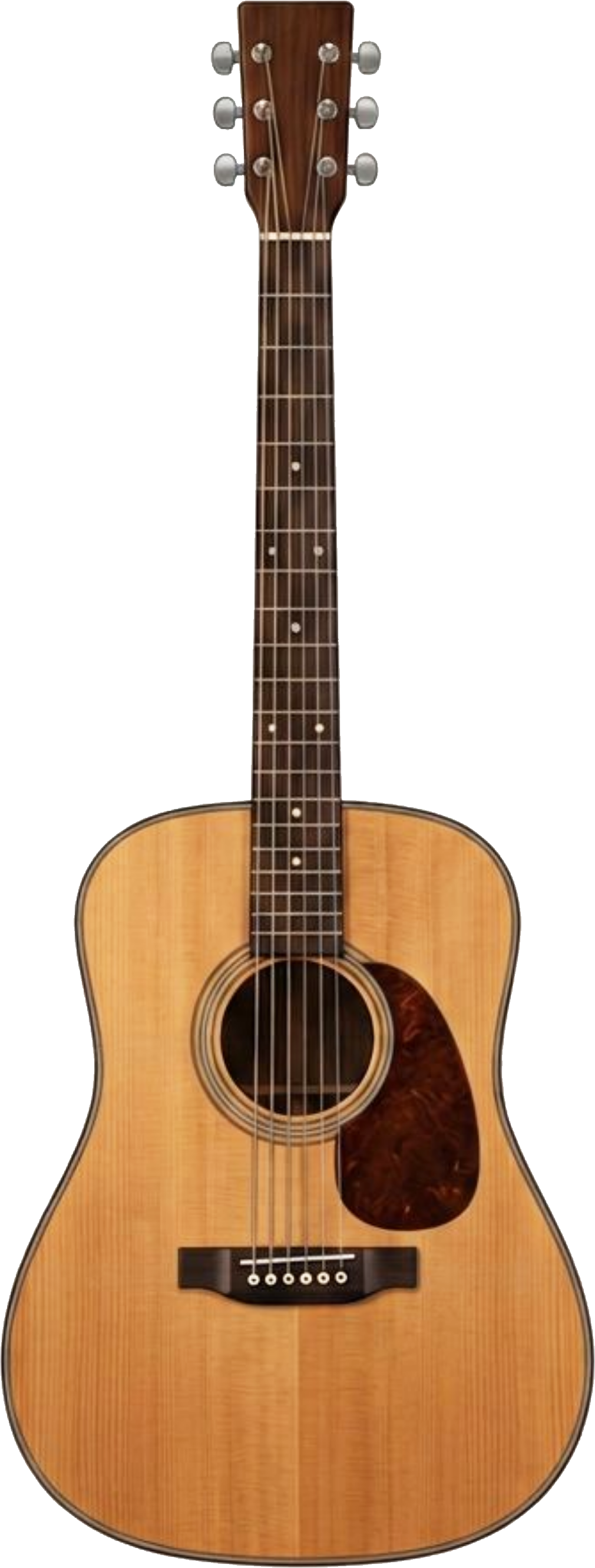 Labelled diagram of an acoustic guitar